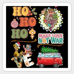 Hippie Christmas, Hippie way, Hippie Lifestyle, Make Love not War Sticker